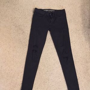 American Eagle distressed black skinny jeans